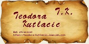 Teodora Kutlačić vizit kartica
